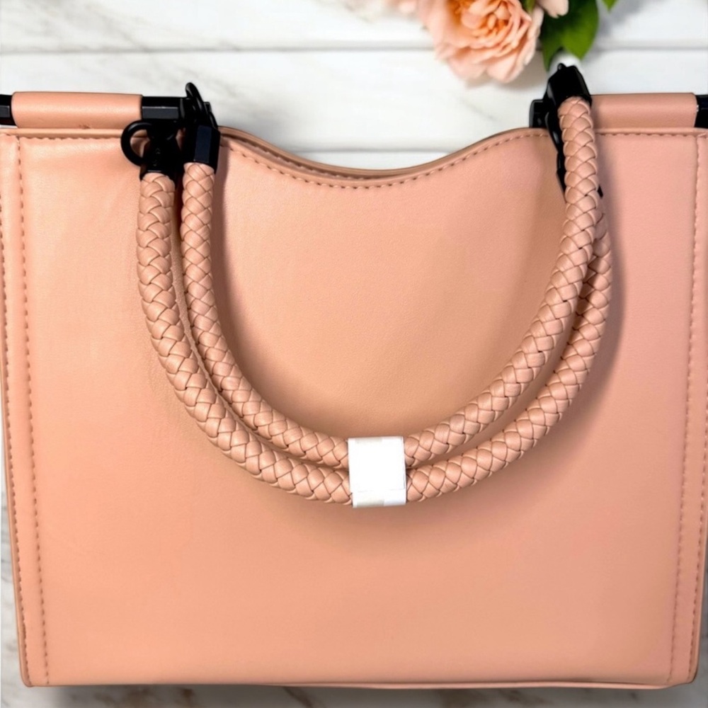 Badgley Mischka Vegan Leather Satchel with Braided Handles - NWT - Picture 3 of 12